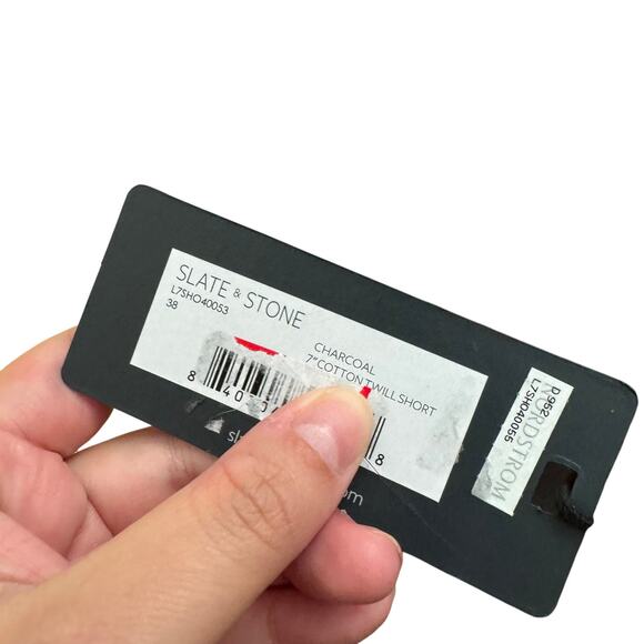 SLATE & STONE 7" Cotton Twill Short Charcoal NWT Size 38 - Picture 8 of 8